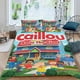 thumbnail image 2 of Caillou Conjunto de sábanas temático, trío de piezas, cómodo y amigable con la piel, diseño único, regalo de decoración para el hogar para familiares, amigos y fans, 90 cm * 190 cm, 2 of 6