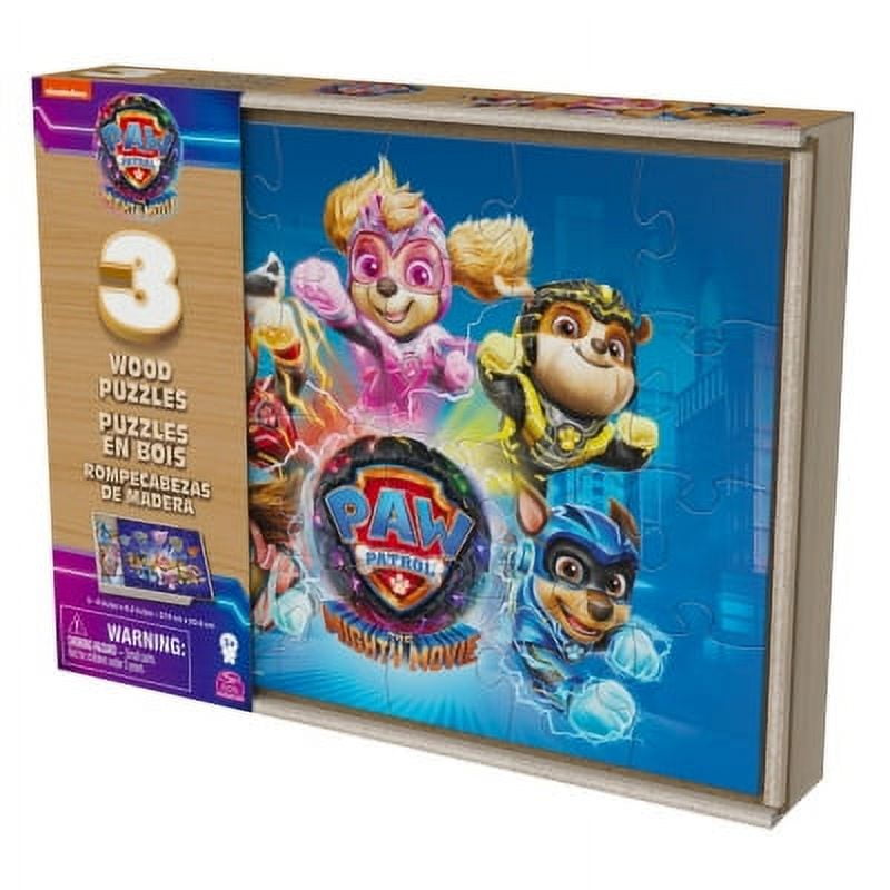 Paw Patrol Mighty 3 Puzzles Madera