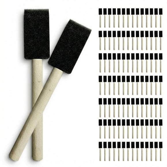 Brochas de pintura HJUHBDJ 100 piezas 2,5 cm espuma con mango de madera