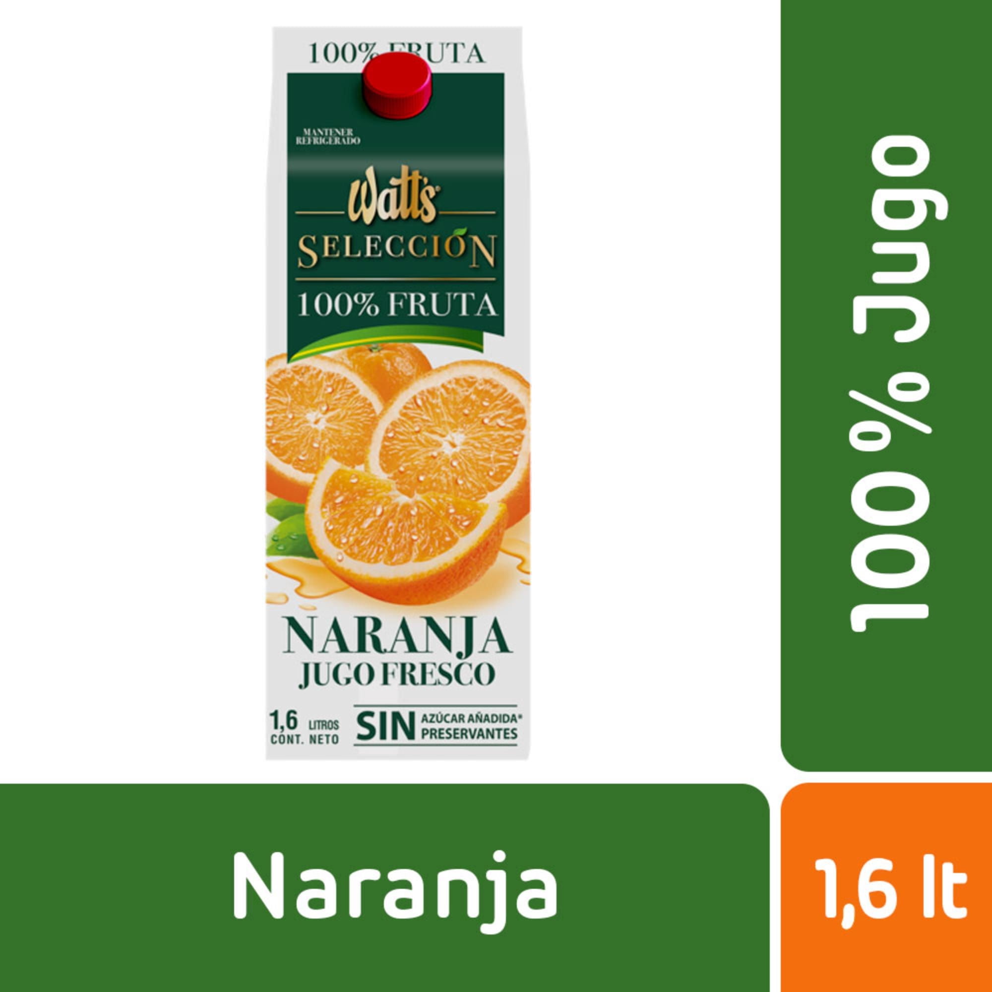 Jugo Fresco Naranja 100% Caja 1,6 L Watt's