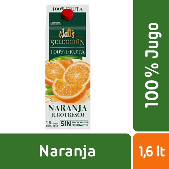 Jugo Fresco Naranja 100% Caja, 1,6 L