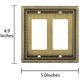 thumbnail image 3 of Placa de pared Henne Bery doble decorativa en latón antiguo, 3 of 7