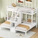 thumbnail image 1 of Twin over Twin & Twin Bunk Bed with Built-in Staircase and Storage Drawer,White, 1 of 3