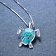 thumbnail image 2 of Gorgeous Bohemian Fire Opal Necklace - Silver Color, Blue, White & Green Tortoise Pendants, 2 of 5