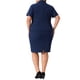 thumbnail image 5 of Agnes Orinda Conjunto de Traje de Negocios con Blazer de Manga Corta y Falda Lápiz para Mujer de Talla Grande para la Escuela y la Oficina 4X Azul Marino, 5 of 8