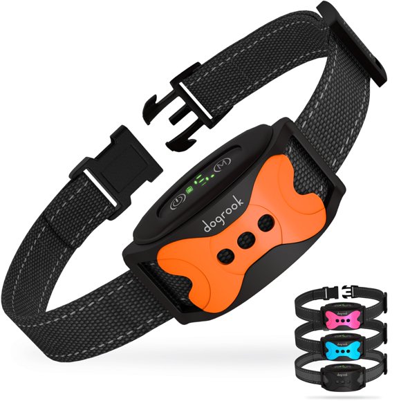 Collar de adiestramiento para perros DogRook, recargable, inteligente, sin ladridos