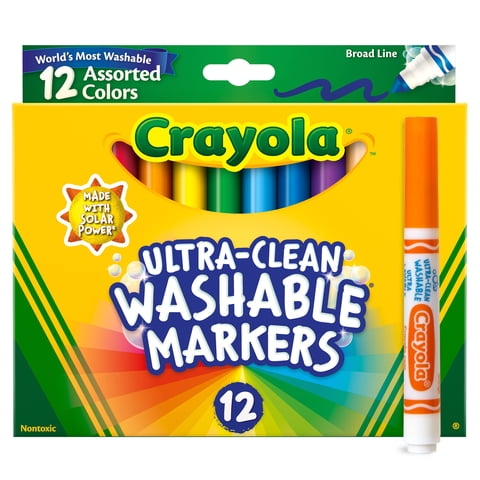 Marcadores Crayola Broad Line, Lavables, 12 Unidades, Para Niños De Más De 3 Años
