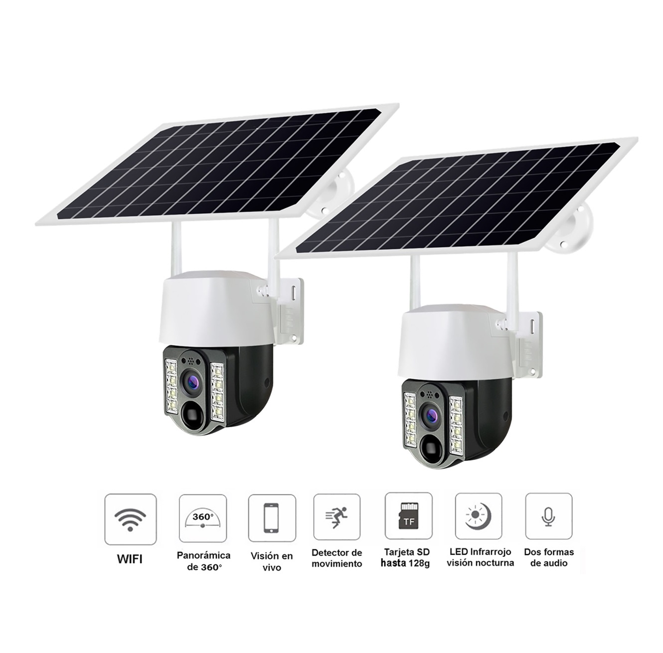 Vipa - Pack 2 Cámaras Seguridad Exterior Ip Wifi Solar Ips1200