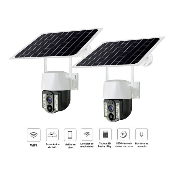 Pack 2 Cámaras Seguridad Exterior IP WIFI SOLAR IPS1200