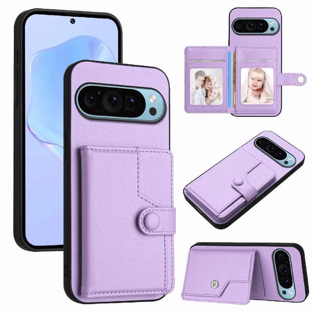 FOXDOCK Funda para Google PIXEL 9 Pro con Bloqueo RFID - Diseño Elegante con Cierre de Botón