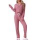 thumbnail image 1 of INSPIRE CHIC Conjunto de Pijama de Manga Larga para Mujer con Botones, Ropa de Dormir con Ribete en Contraste y Pantalones de Cintura Elástica L Rosa, 1 of 6