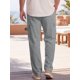 thumbnail image 3 of Pantalones Cargo de Lino con Cintura de Cordón Transpirable para Hombre INSPIRE CHIC, Pierna Recta, Talla XL, Gris, 3 of 5