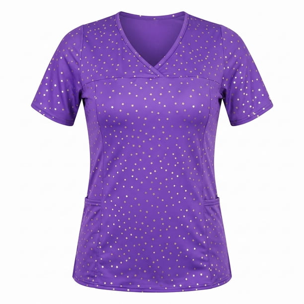 Delantal Mujer tela elasticada estampada. Combina con Morado