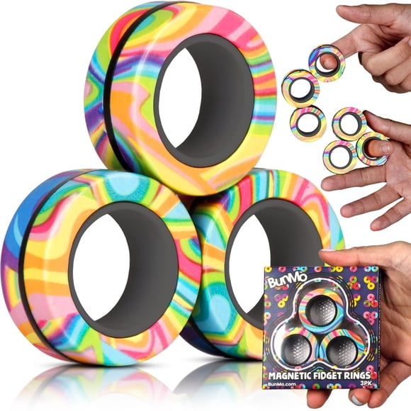 Anillos magnéticos BUNMO para adultos y niños, multicolores