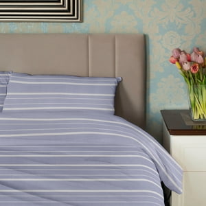 Juego De Sábanas Nautica 3Piezas Microfibra 1,5 Plazas Lineas Azules