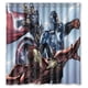 thumbnail image 1 of Cortina de ducha con diseño de Thor, Capitán América y Iron Man, juego de cortina de baño con ganchos, tamaño 66 x 72 pulgadas, 1 of 3