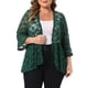 thumbnail image 1 of Agnes Orinda Conjuntos de Halloween para Mujeres Tallas Grandes Cárdigans de Escuela Universitaria Abiertos al Frente Mangas 3/4 Acampanadas Encaje Transparente Floral Cubrir Bolero Chalecos 2X Verde, 1 of 8