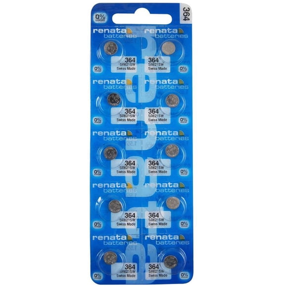 Baterías Renata 364 SR621SW de óxido de plata 1,55 V (paquete de 10)