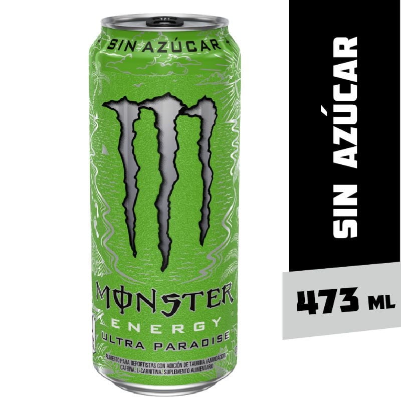 Bebida Energética Ultra Paradise Sin Azúcar Lata 473 ml Monster