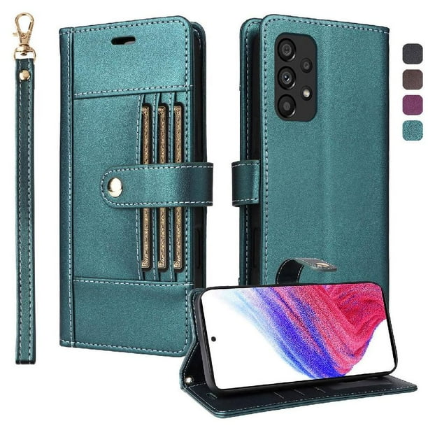FOXDOCK Funda tipo Cartera para Samsung Galaxy A32 5G – Cubierta de Cuero PU con Múltiples Ranuras, Bolsillo para Efectivo y Correa de Muñeca