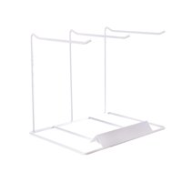 Ioensy - Organizador De Joyas Soporte De Exhibición Colgador De Metal Para Collar Diadema Llaveros 3 Filas Blanco 26X19X22Cm