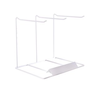 Ioensy - Organizador De Joyas Soporte De Exhibición Colgador De Metal Para Collar Diadema Llaveros 3 Filas Blanco 26X19X22Cm