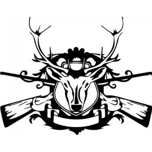 Rienda Libre Graphics - Decomural Deer Antlers Guns Shield Ws-32539