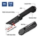 thumbnail image 3 of Minimaquinilla de afeitar plegable WORKPRO EDC con clip para cinturón, 3 of 8