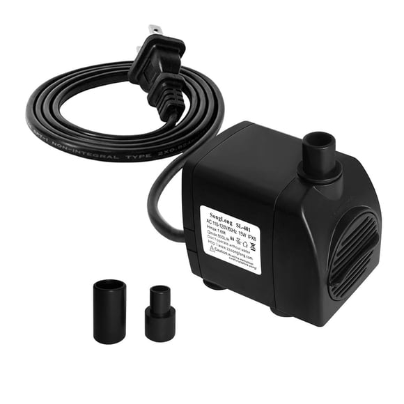 Bomba sumergible SongLong 800L/H 15W 1.5m para fuentes