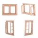 thumbnail image 1 of 4 Piezas 1/12 Casa De Mu?ecas En Miniatura Marco De Ventana De Panel De Madera Sin Pintar DIY, 1 of 1