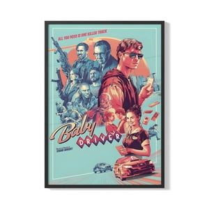 Creango - Cuadro Poster Enmarcado Baby Driver Decorativo