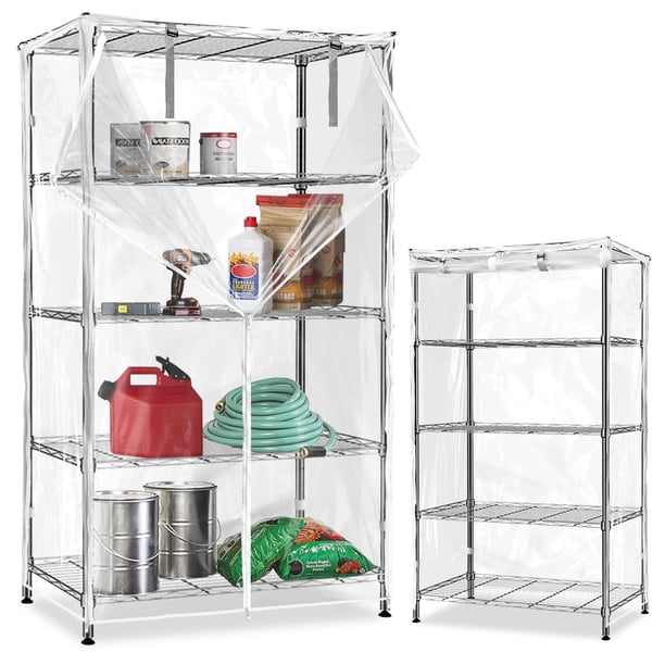 Cubierta de PVC para Estantería Dalema 122x51x183 cm Impermeable y Transparente con Cremallera