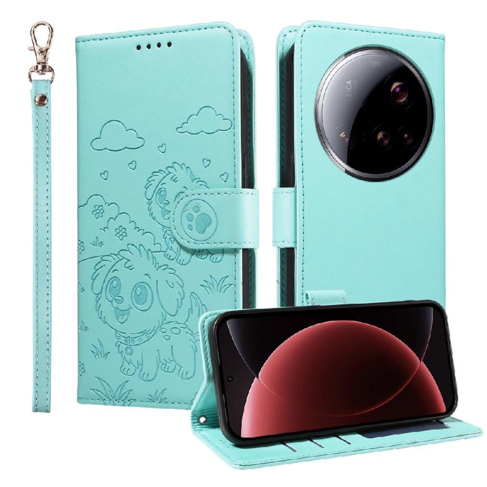 Funda Billetera Foxdock Compatible Con Xiaomi 15 Ultra, Diseño Perrito Tierno, Ranuras Para Tarjetas Y Soporte Plegable