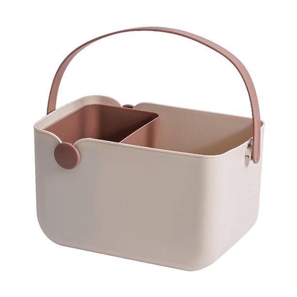 Bolsa de almacenamiento, bolsa de ducha portátil, inodoro, cocina, organizador de cosméticos, cesta de limpieza para garaje de casa, cesta de ducha ab beige