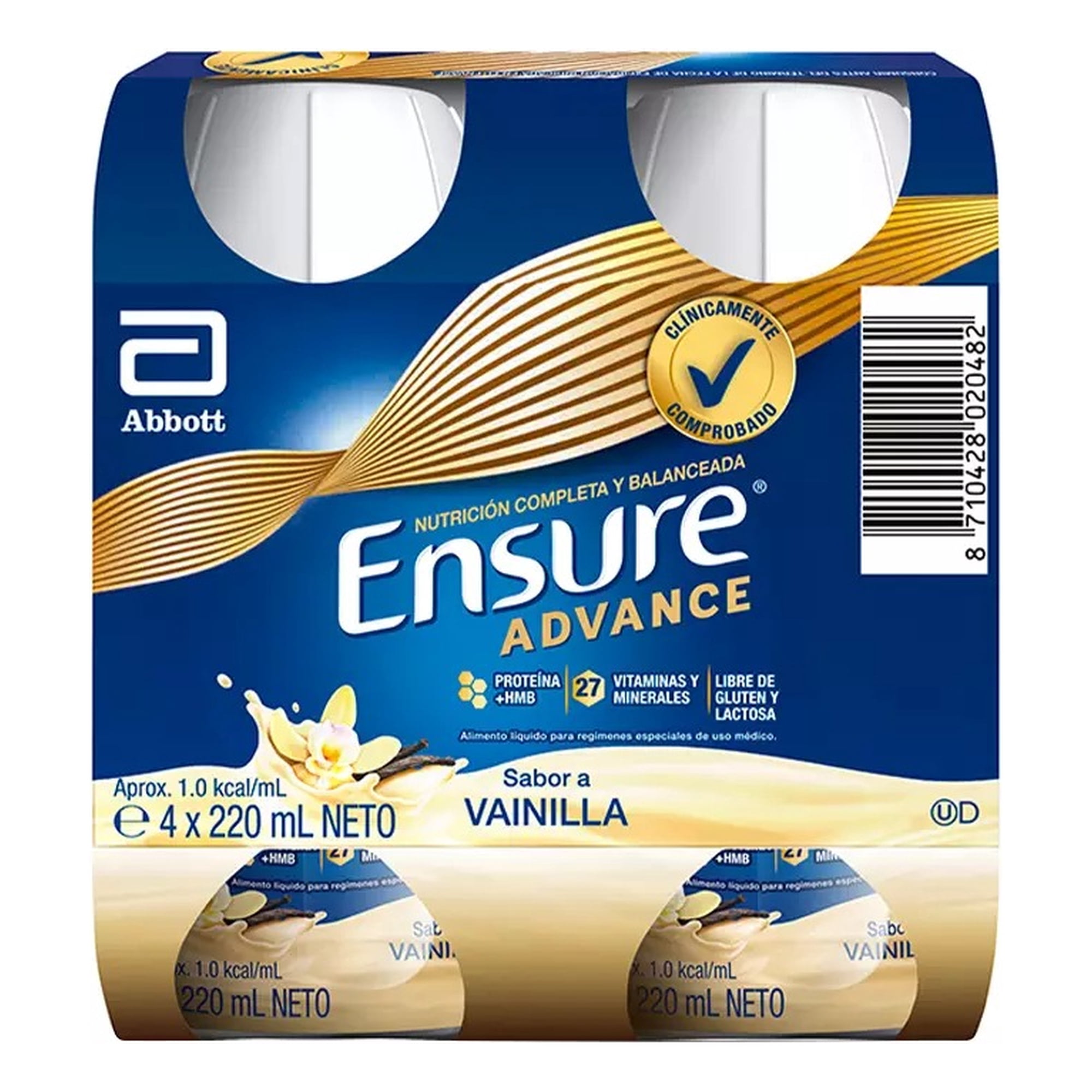 Alimento Líquido Advance Sabor Vainilla 4 Botellas de 237 ml c/u Ensure