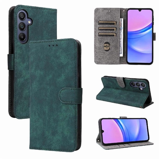 Funda Billetera para Samsung Galaxy A17 5G con Soporte - Cartera de Cuero con Ranuras Verde