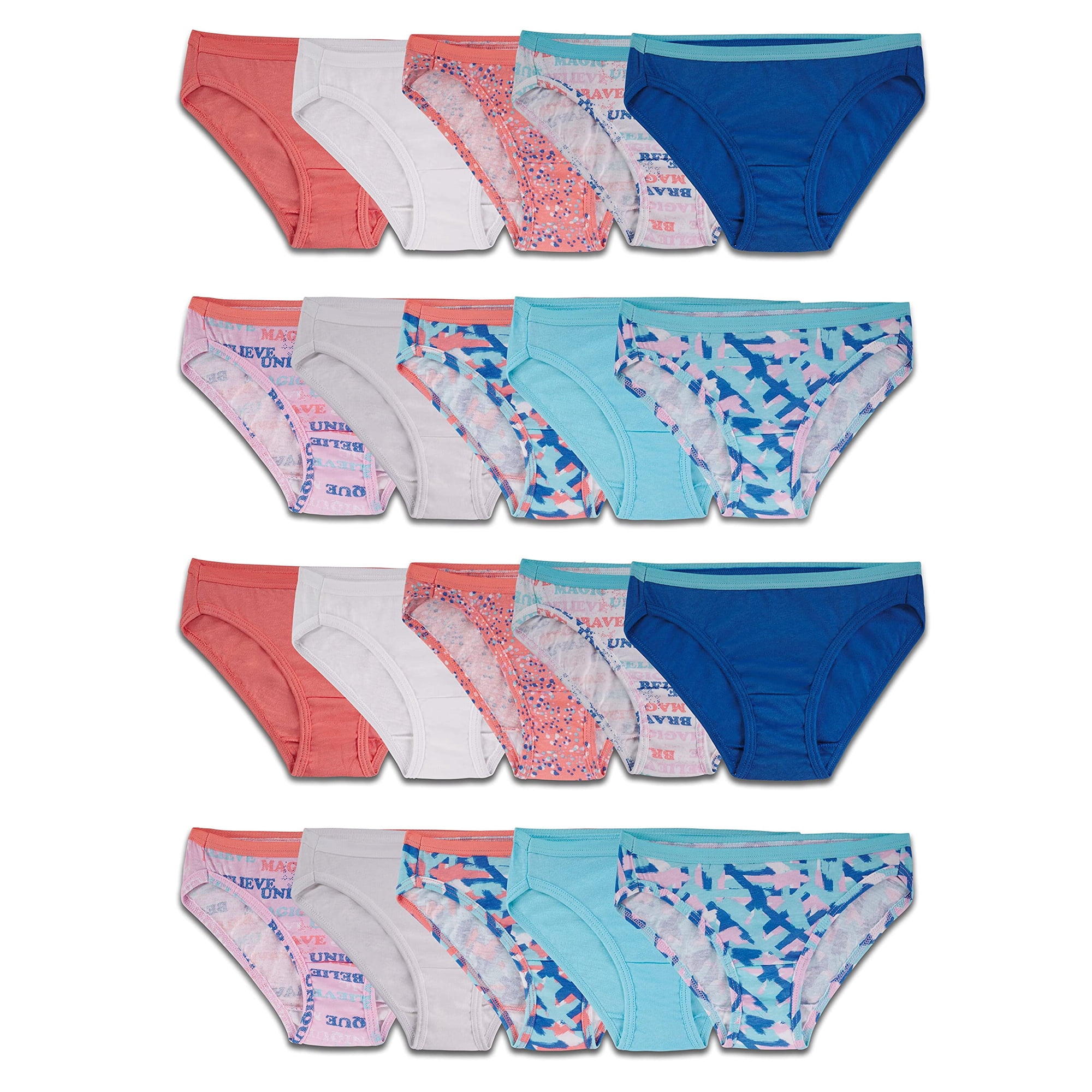 Ropa Interior Bikini De Algodón Para Niña, Paquete De 20, Fruit Of The Loom