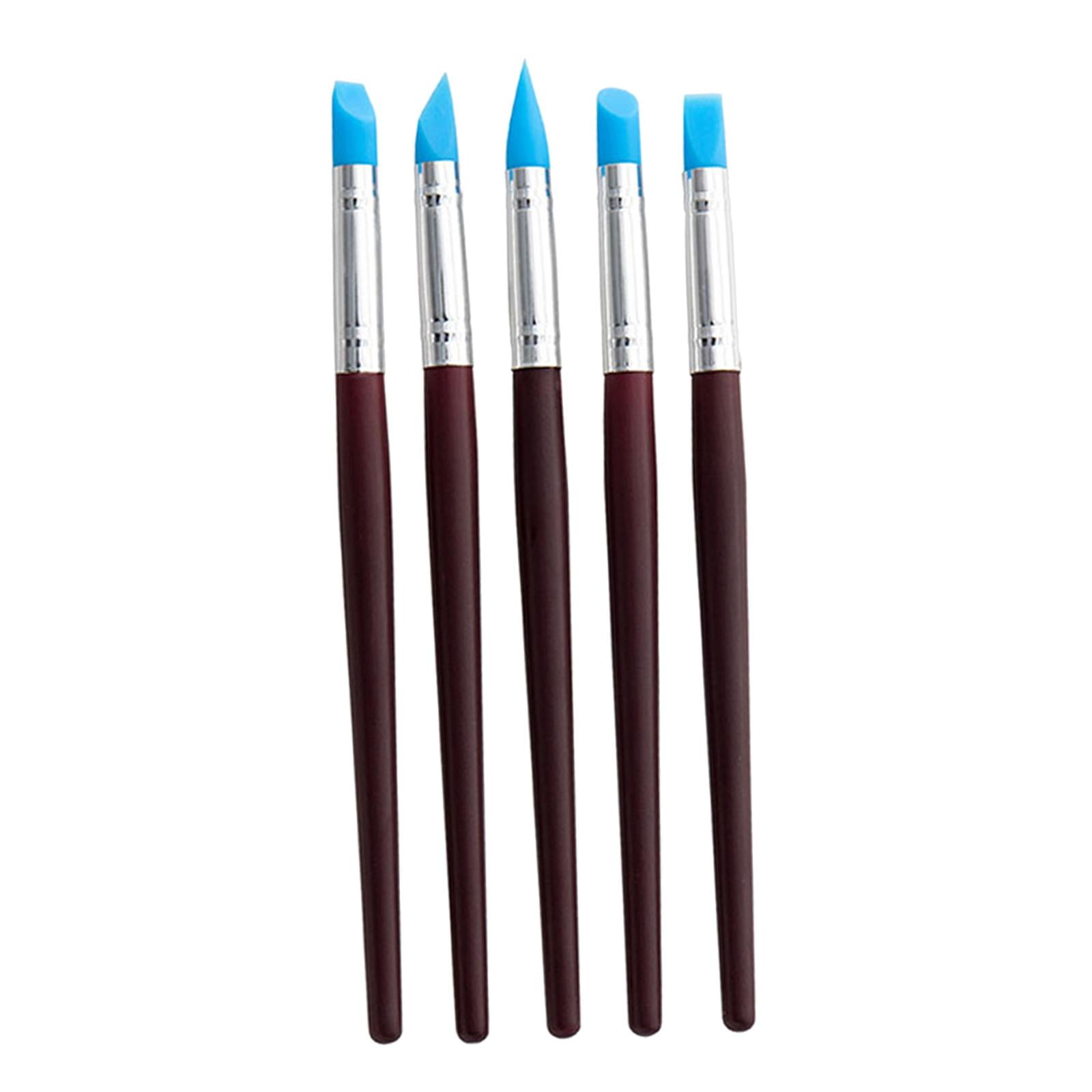 Magideal - 5 Piezas De Herramienta Para Esculpir Arcilla De Silicona, Herramientas De Arcilla Polimérica, Pinceles De Silicona, Bolígrafo, Herramientas Pequeñas