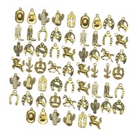 Magideal - 60 Piezas Dijes De Vaquero Surtido De Amuletos Colgantes Para Joyería Decoraciones Metálicas De Aleación De Zinc Con Estilo Clásico Adecuado Para Cre Oro