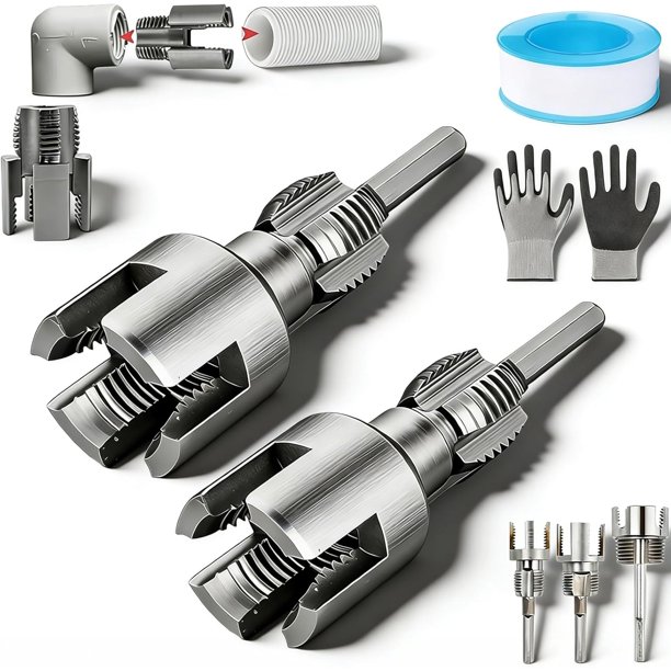 Juego terraja universal 4 en 1 tubos 1/2'' 3/4'' 1'' para taladro eléctrico