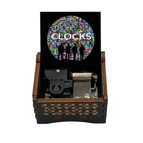 Estoykuku - Caja Musical Madera Coldplay Clock A Cuerda