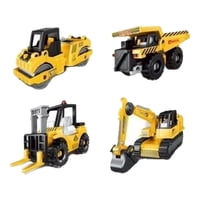 Bothyi - 4 Piezas 4D Modelos De Vehículos De Construcción Decoración De Mesa Camión Volquete Para Niños