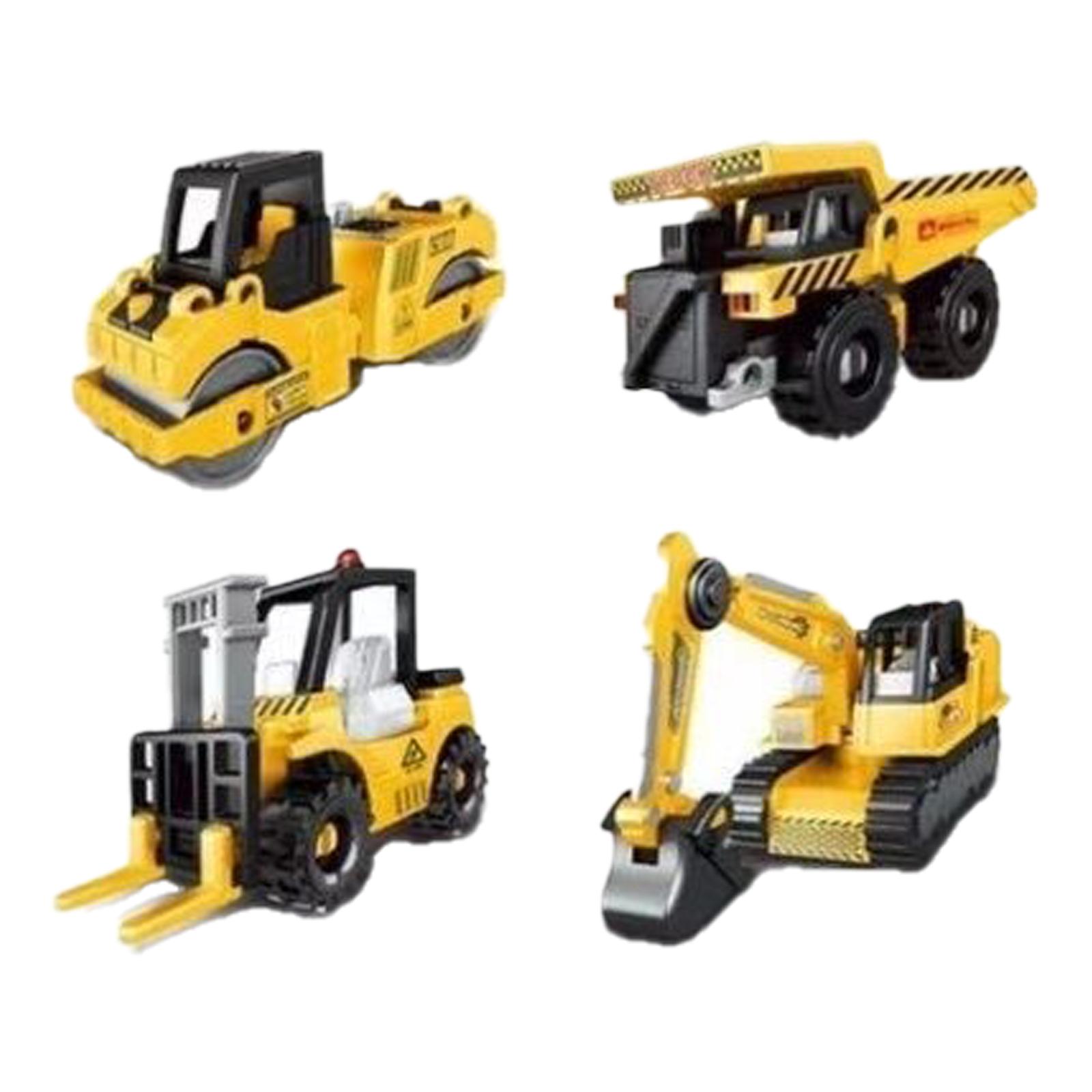 Bothyi - 4 Piezas 4D Modelos De Vehículos De Construcción Decoración De Mesa Camión Volquete Para Niños