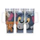 thumbnail image 1 of Tom y Jerry Vaso aislado de acero inoxidable con asa, diseño temático, regalo para familia, amigos y fans; incluye pajita y encaja en el portavasos estándar, 40 oz, 1 of 6