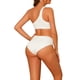 thumbnail image 3 of INSPIRE CHIC Traje de baño de una pieza para mujer con un solo hombro, corte asimétrico en la cintura, tejido acanalado, traje de baño monokini, talla extra pequeña, blanco, 3 of 5