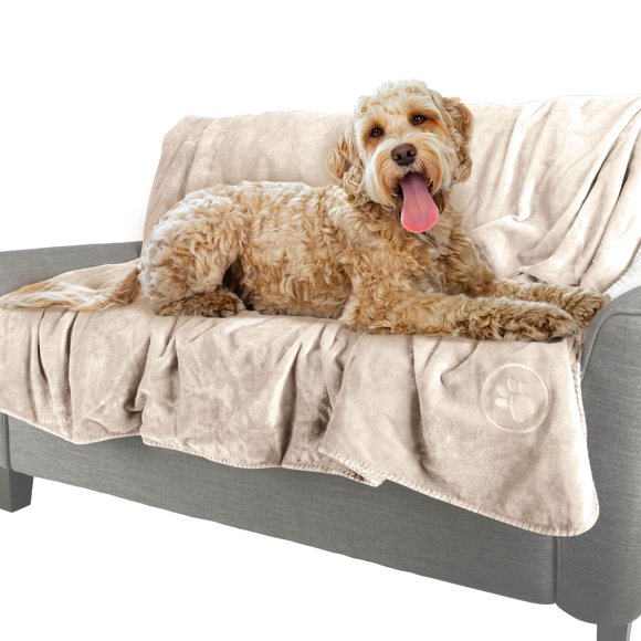 Manta para perros PETMAKER reversible Sherpa 200 x 250 cm, color crema