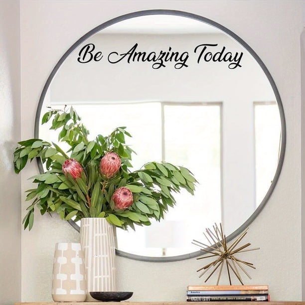 1pc, Mirror Decal, Love Yourself And Love Life Inspirational Quotes Wall Sticker, Bathroom Decor Shower Door Decal, Window Sticker, Bedroom Bathroom Background Wall Decor, Home Decor