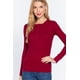 thumbnail image 1 of Saronite Camiseta Térmica Básica de Manga Larga de Algodón Acanalado, Color Vino (para Mujer), 1 of 4