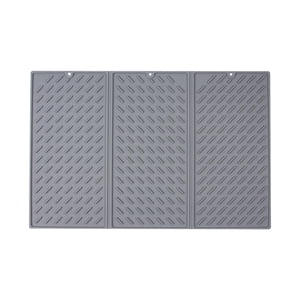 Magideal - Estera De Secado De Platos, Estera De Drenaje Para Encimera De Cocina, Secado Rápido, Fácil De Limpiar, Aislamiento Térmico, Antideslizante, Alfombril Gris