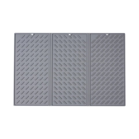 Magideal - Estera De Secado De Platos, Estera De Drenaje Para Encimera De Cocina, Secado Rápido, Fácil De Limpiar, Aislamiento Térmico, Antideslizante, Alfombril Gris